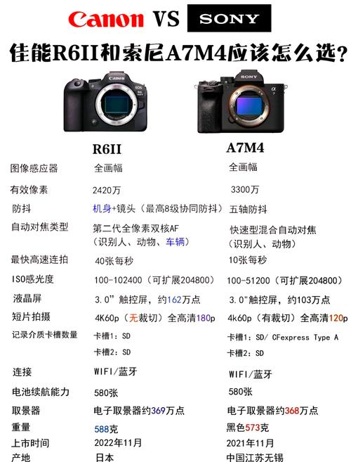 佳能EOS R6 Mark II连拍对决索尼A7 IV:谁更胜一筹?